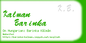 kalman barinka business card